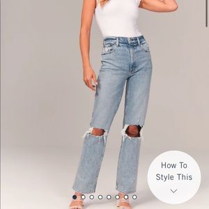 NWOT Abercrombie 90s Ultra High Rise Straight Leg Jeans